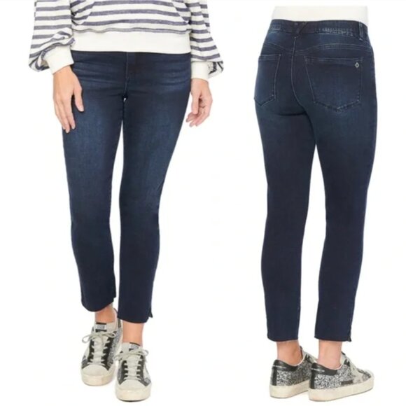 Democracy Ab Technology Dark Wash Raw Hem Skinny Jeans Size 16 - Picture 1 of 9